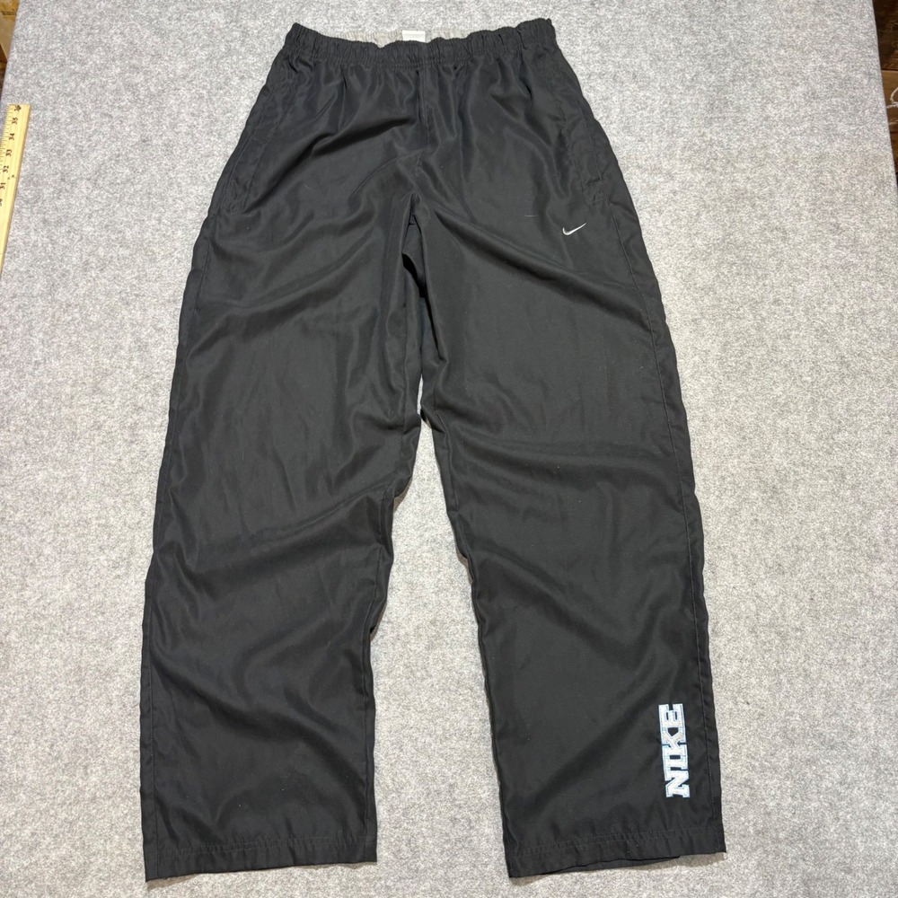 Nike Mens Black Windbreaker Track Pants Elastic Waist Swoosh Logo Size L